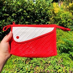 unique red/white makeup bag ♥️